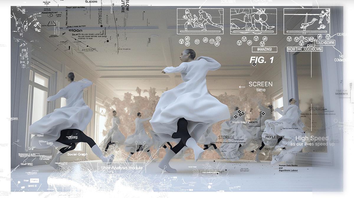 Абстрактное изображение с телами в танце