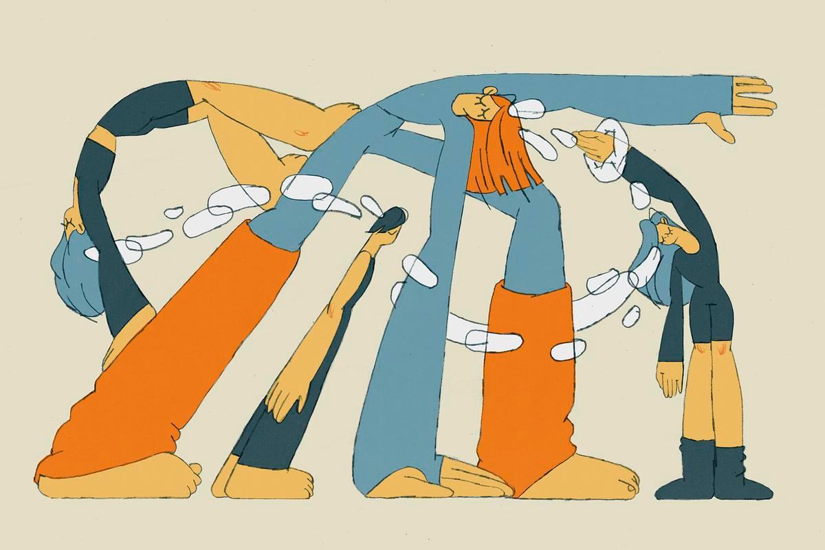 Титульное изображение для страницы события: иллюстрация с людьми на разминке