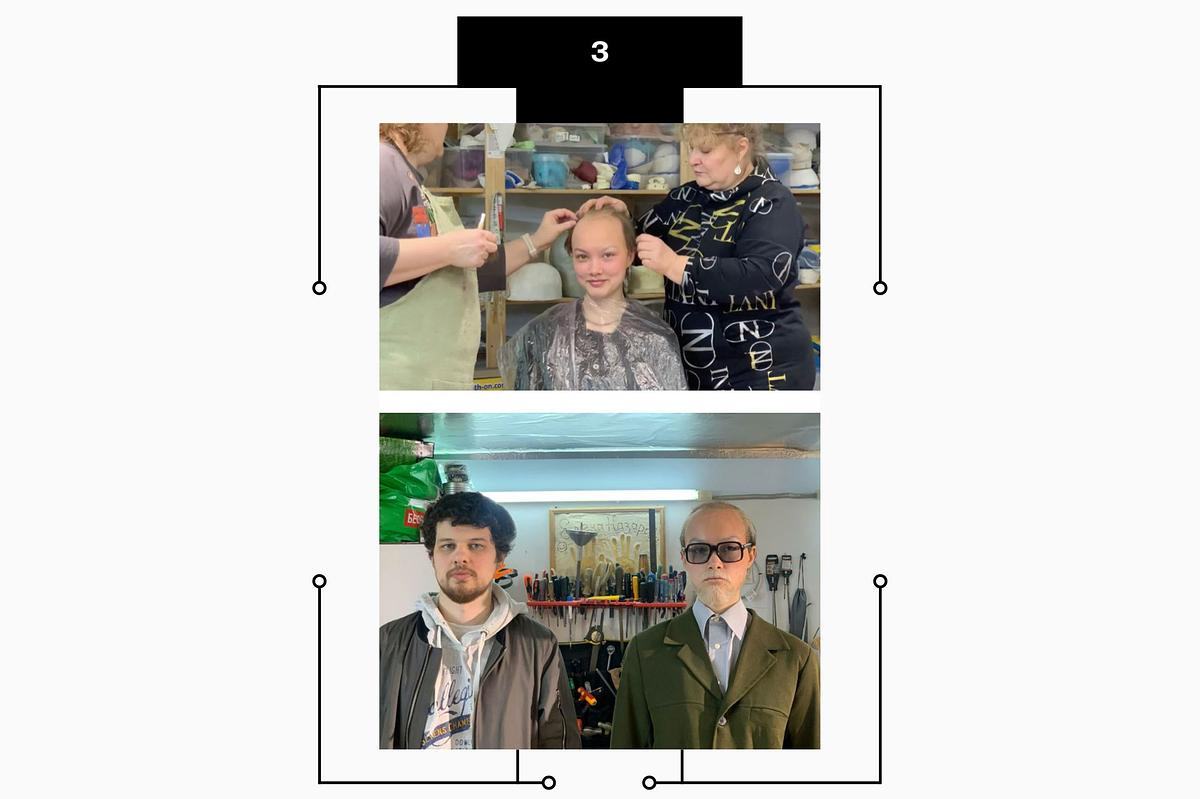 Титульное изображение для страницы события: два прямоугольных фото по центру, обрамлены черными линиями с кружочками на краях