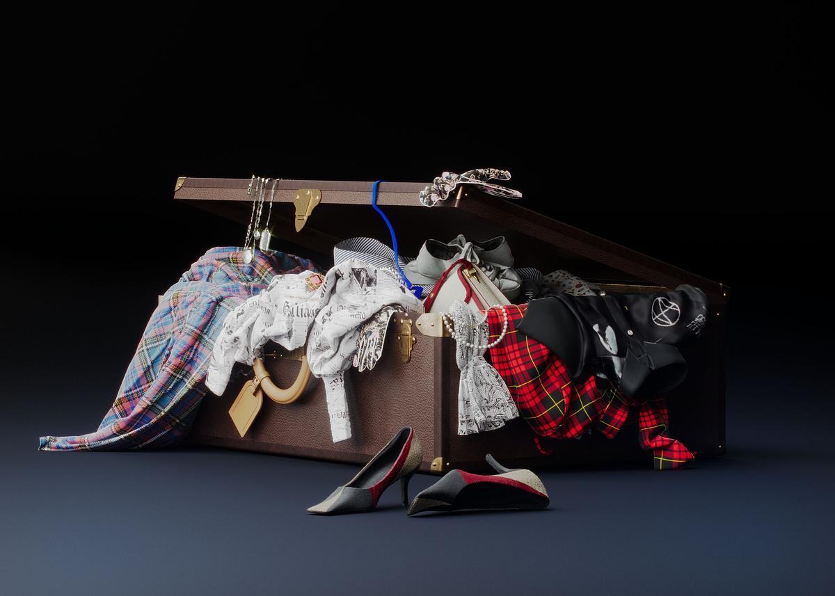 Титульное изображение для страницы события: приоткрытый чемодан, из которого вываливаются различные предметы одежды