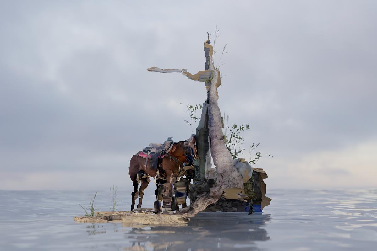 3D-изображение острова в море