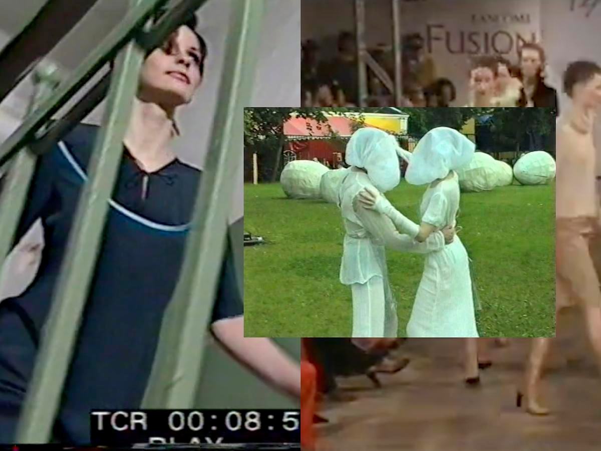 Коллаж, кадры из модных показов 2000-х годов