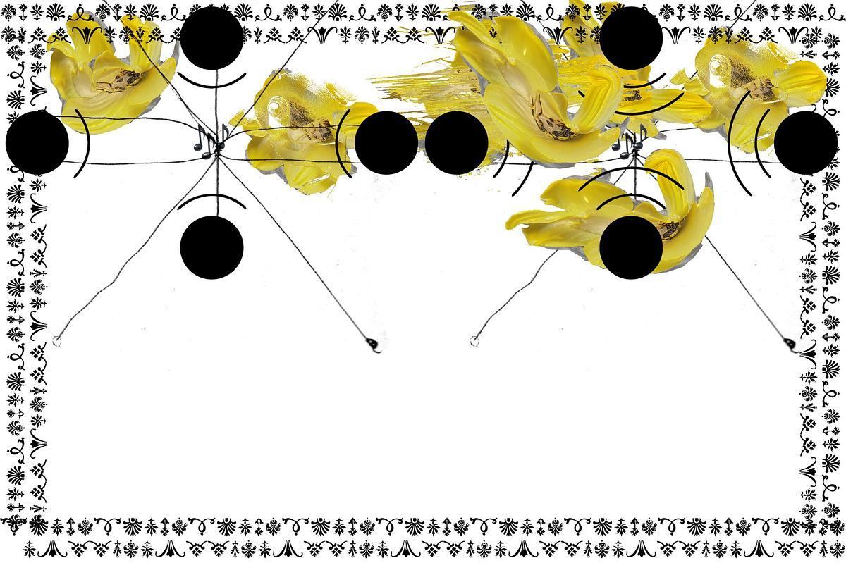Желтые цветы в полете