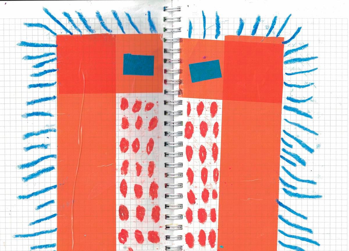 Рисунки на развороте тетради