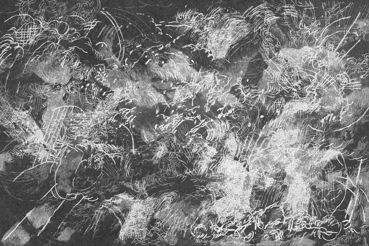 Абстрактные белые разводы на сером фоне