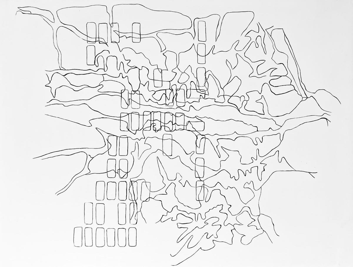 Титульное изображение для страницы события: белые схематические изображения леса и прямоугольников