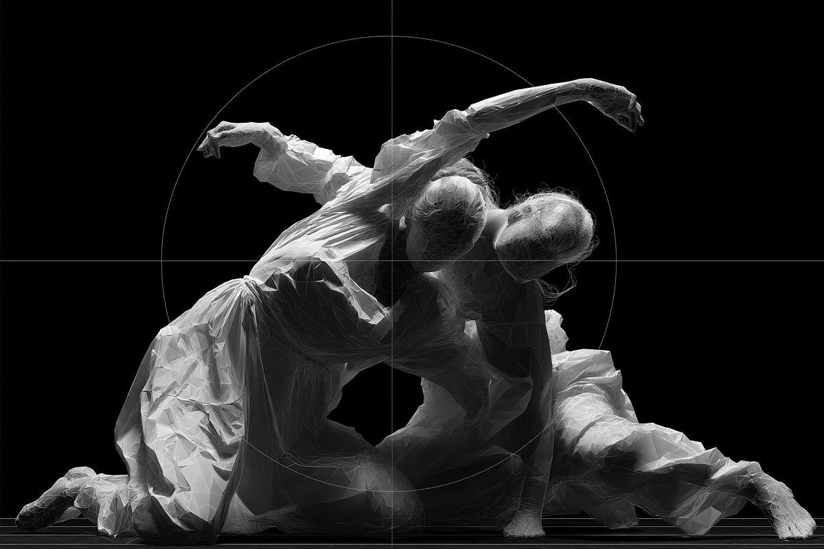 Две белые игуры в танце