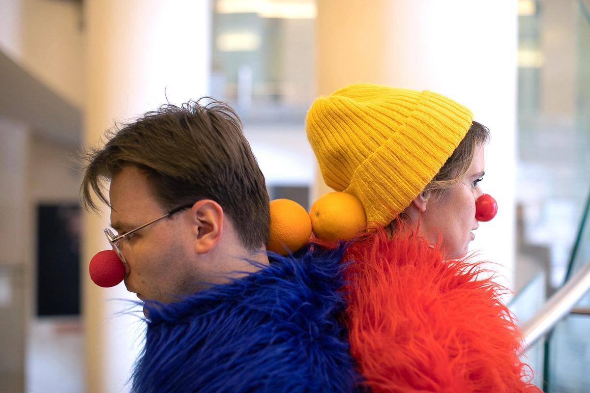 Фото, два клоуна